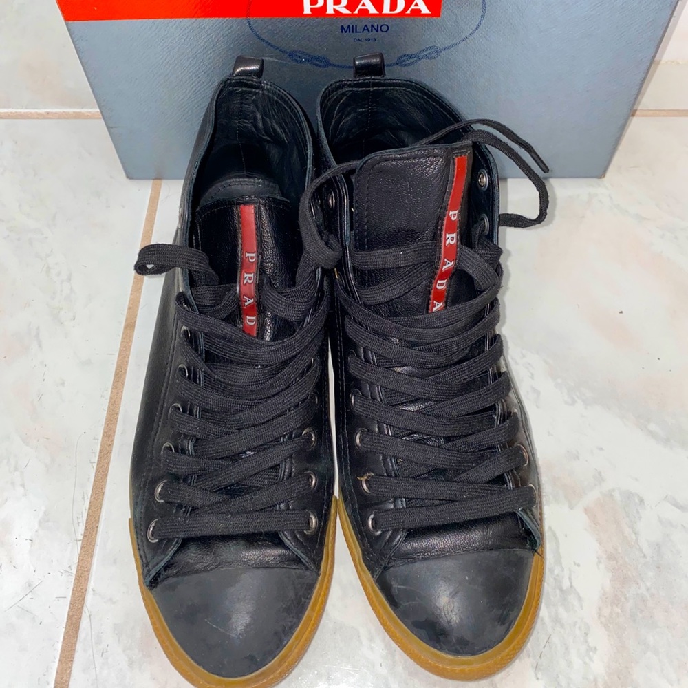 Prada Black Napa Sneakers